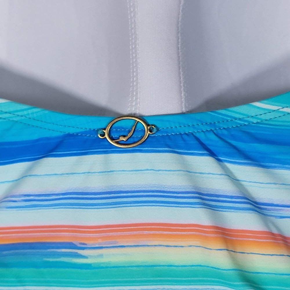 Jantzen Womens Multicolor Swimsuit Layered Cocktail Bandeau One-Piece (Sz 8) - Picture 6 of 8